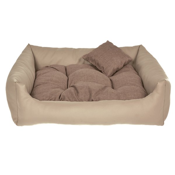 Hundebettenmanufaktur Similpelle Hondenbed, van kunstleer, kleur en maat naar keuze, leverbaar van XS tot XXL (90 cm x 70 cm, taupe