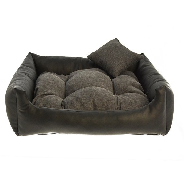 Hundebett Kunst Leder Hundekissen Hundesofa Katzenbett Hundekorb Gr. XXL - 110/90 schwarz
