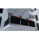 Rattan Balkon und Terrassen-Sichtschutz Gr&uuml;n RD12 90 cm