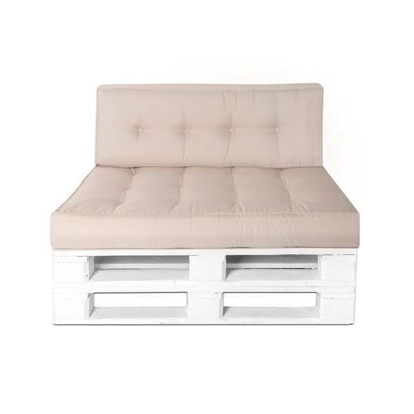 Palettenkissen Palettenauflage Rückenkissen Sofa Euro Paletten Polster MH-JC02 Beige 120x40x10-20 cm