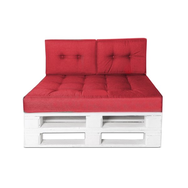 Palettenkissen Palettenauflage Rückenkissen Sofa Euro Paletten Polster MH-JC02 Rot 60x40x10-20 cm