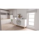 Kommode Sideboard Anrichte Wohnzimmer Schrank Holz Malva KM160F Weiß