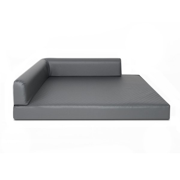 MH Hundebett Aus Kunstleder, Waschbar – Größe XL Ca. 90x75 Cm, Weiß, Mit Kissen