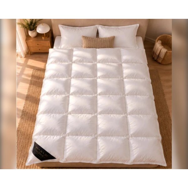 Premium Daunendecke 220x240 Cm, 2700 G – 70% Daunen, 30% Federn, Für Allergiker