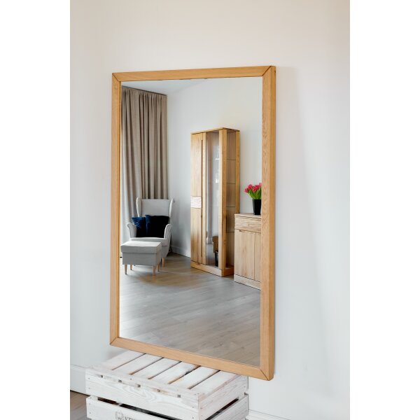 Spiegel Abaro Wildeiche Bianco geölt Massivholz 60x60 cm