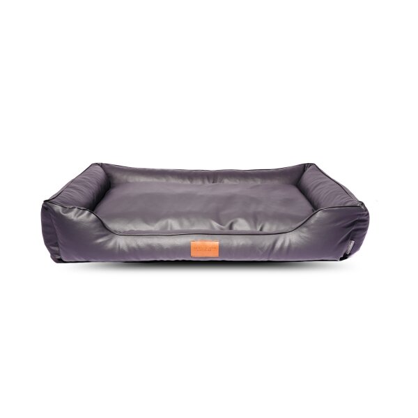 Hundebett Bobby Kunstleder Hundesofa Schlafplatz Hundekorb Hundesofa Hundekorb Dark Grey M (105x75x20 cm)