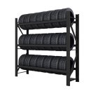Reifenregal 200x60x200cm 300kg (3-lagiger) Lagerregal Schwerlastregal Schwarz