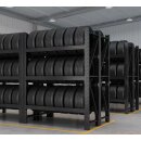 Reifenregal 200x60x200cm 300kg (3-lagiger) Lagerregal Schwerlastregal Schwarz