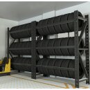 Reifenregal 200x60x200cm 300kg (3-lagiger) Lagerregal Schwerlastregal Schwarz