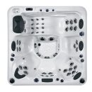 Garten-Whirlpool, ganzjährig nutzbare Badewanne mit Hydromassage für 6 Personen, 210x210 cm