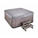Garten-Whirlpool, ganzjährig nutzbare Badewanne mit Hydromassage für 6 Personen, 210x210 cm Dunkelgrau