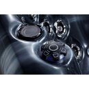Garten-Whirlpool, ganzjährig nutzbare Badewanne mit Hydromassage für 6 Personen, 210x210 cm Dunkelgrau