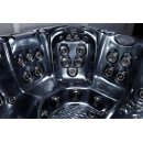 Garten-Whirlpool, ganzjährig nutzbare Badewanne mit Hydromassage für 6 Personen, 210x210 cm Dunkelgrau
