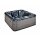 Garten-Whirlpool, ganzjährig nutzbare Badewanne mit Hydromassage für 6 Personen, 210x210 cm Dunkelgrau