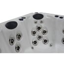 Garten-Whirlpool, ganzjährig nutzbare Badewanne mit Hydromassage für 6 Personen, 210x210 cm Weiß