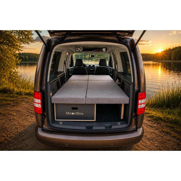 Moonbox Campingbox für Caddy Maxi Minivan - 67cm breit - Dunkelgrau